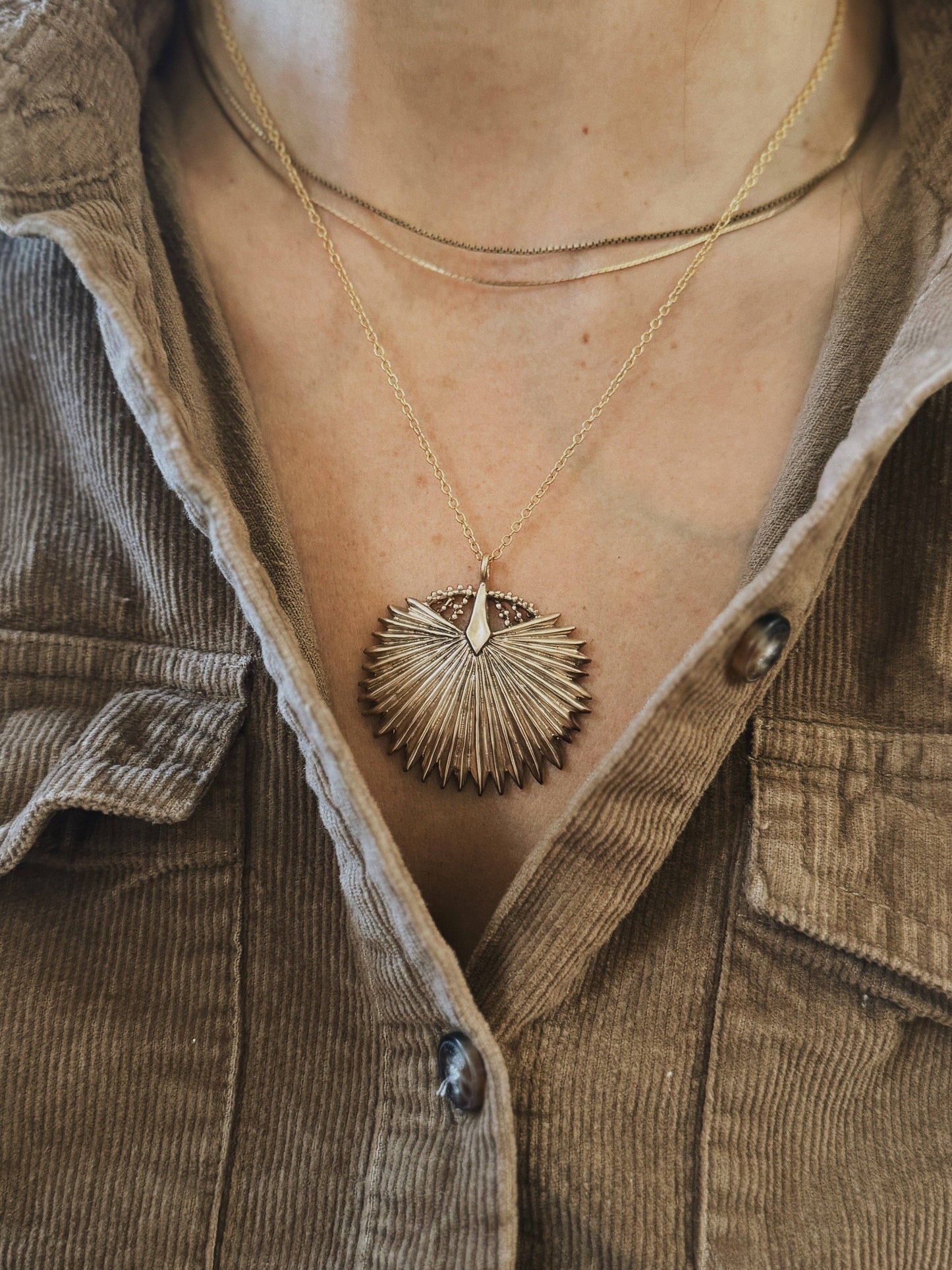 Large Palmetto Leaf Pendant