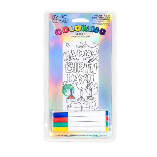 Ankle Socks - DIY Coloring Kit - "Happy Birthday"