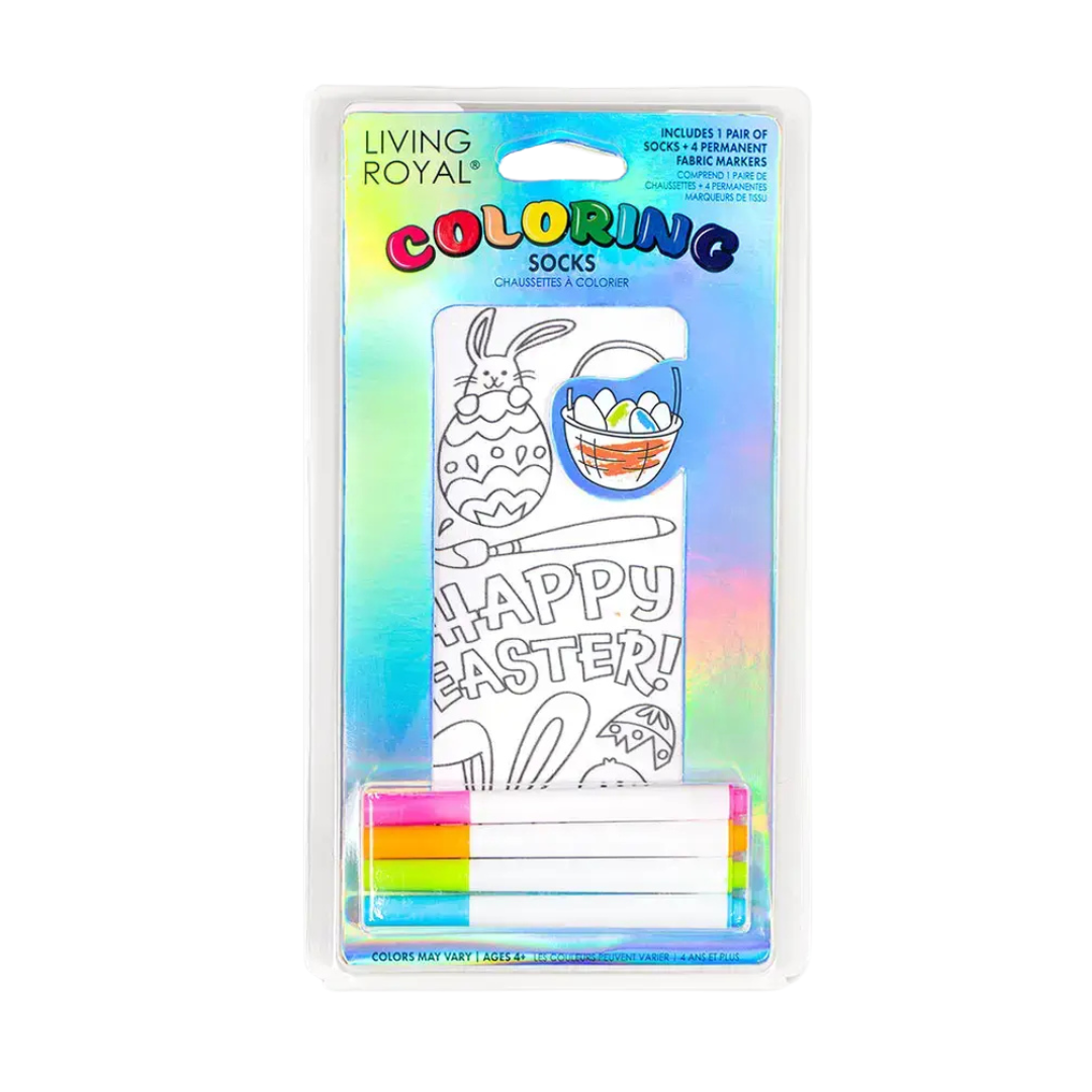 Ankle Socks - DIY Coloring Kit - "Happy Easter"