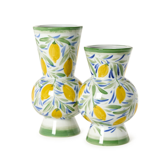 Hand-Painted Lemon Vase