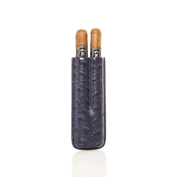 Keep it Fresh Cigar Holder Double In Ostrich Leather