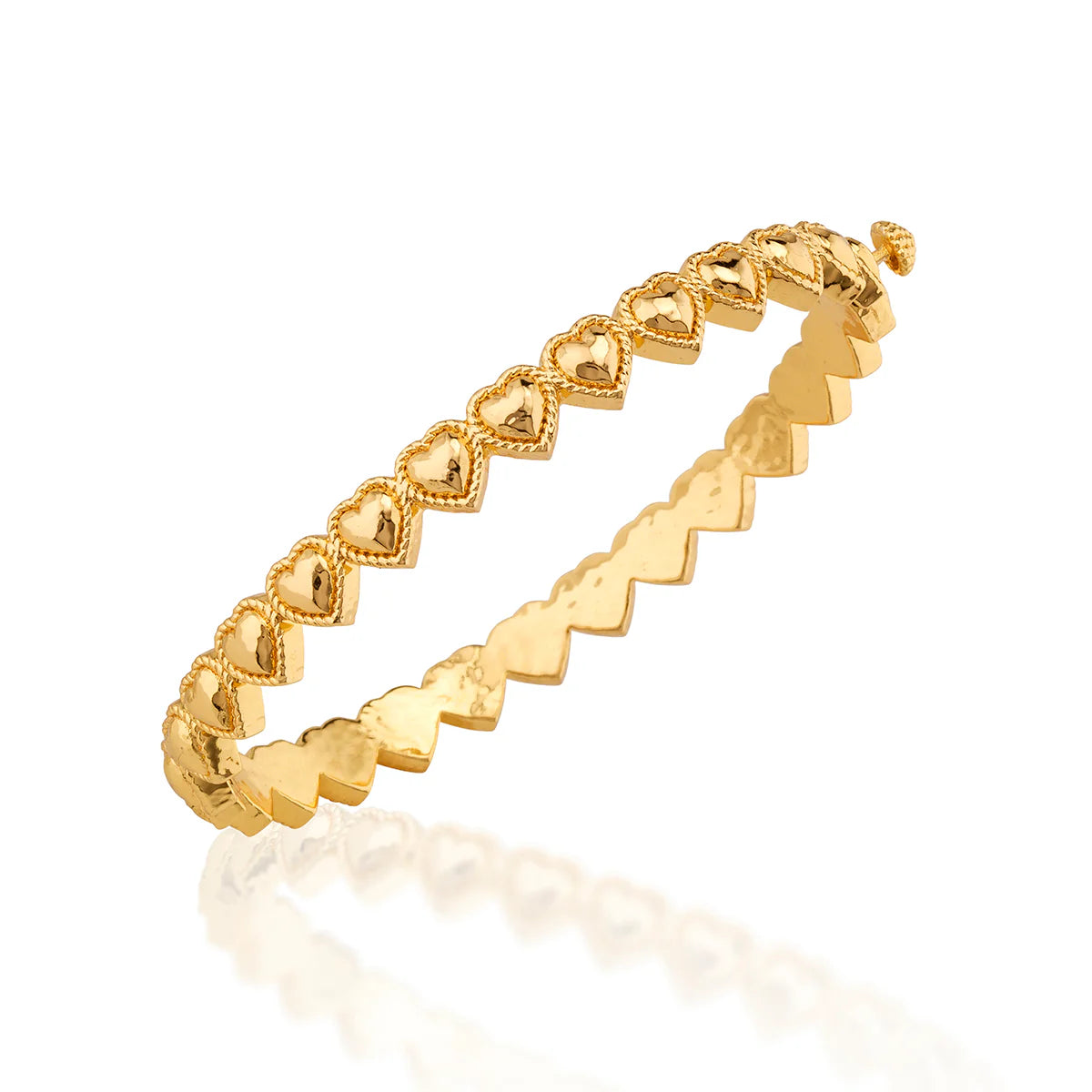Love Petite Hinged Bangle - Gold S/M