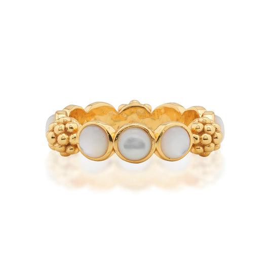 Berry Gem Ring - Pearl White Size 6