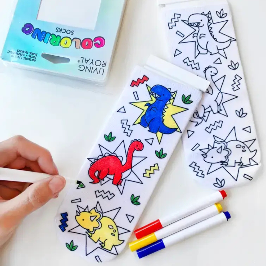 Ankle Socks - DIY Coloring Kit - Firefighting Dalmation Dogs