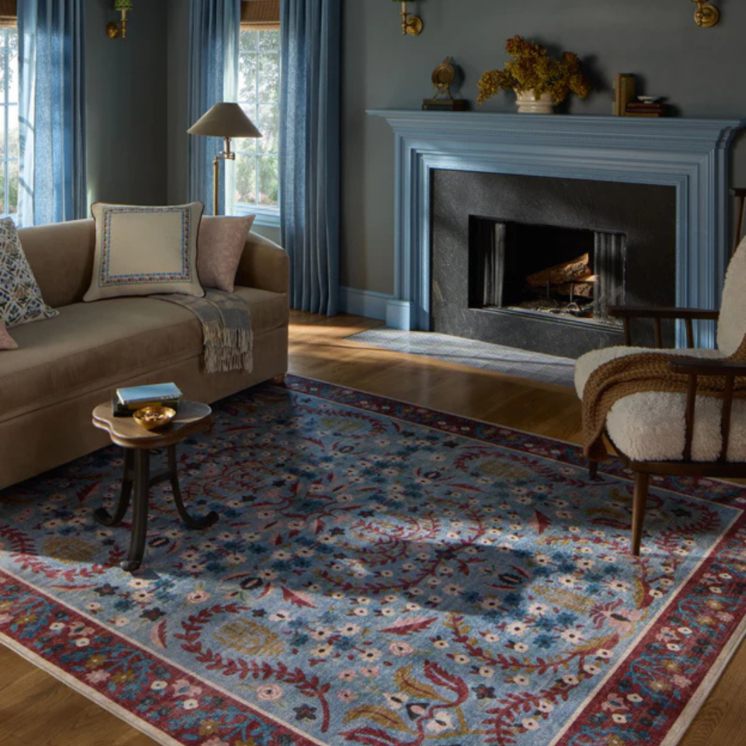 Canopy Red/ Blue Rug 3'9 x 5'9