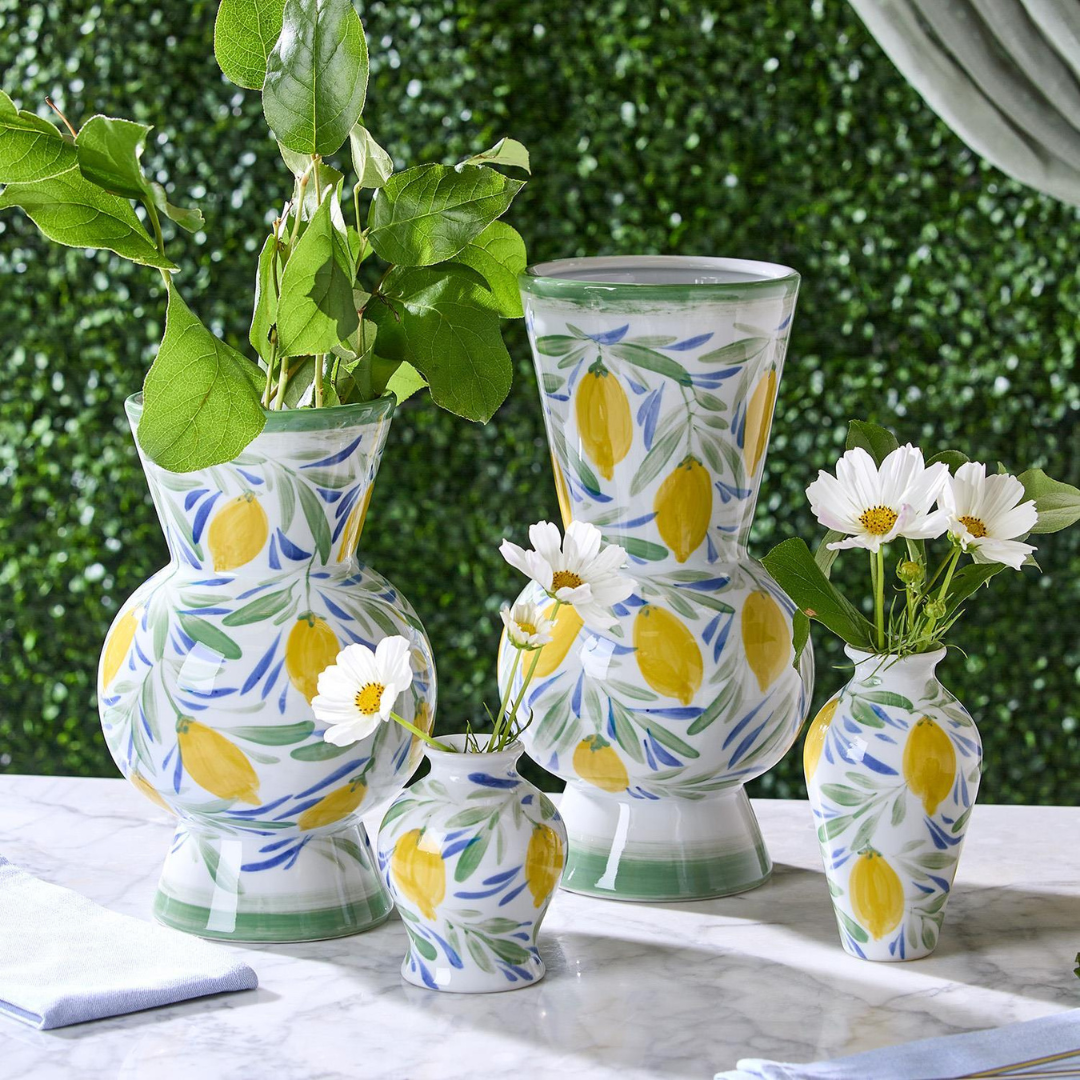 Hand-Painted Lemon Vase