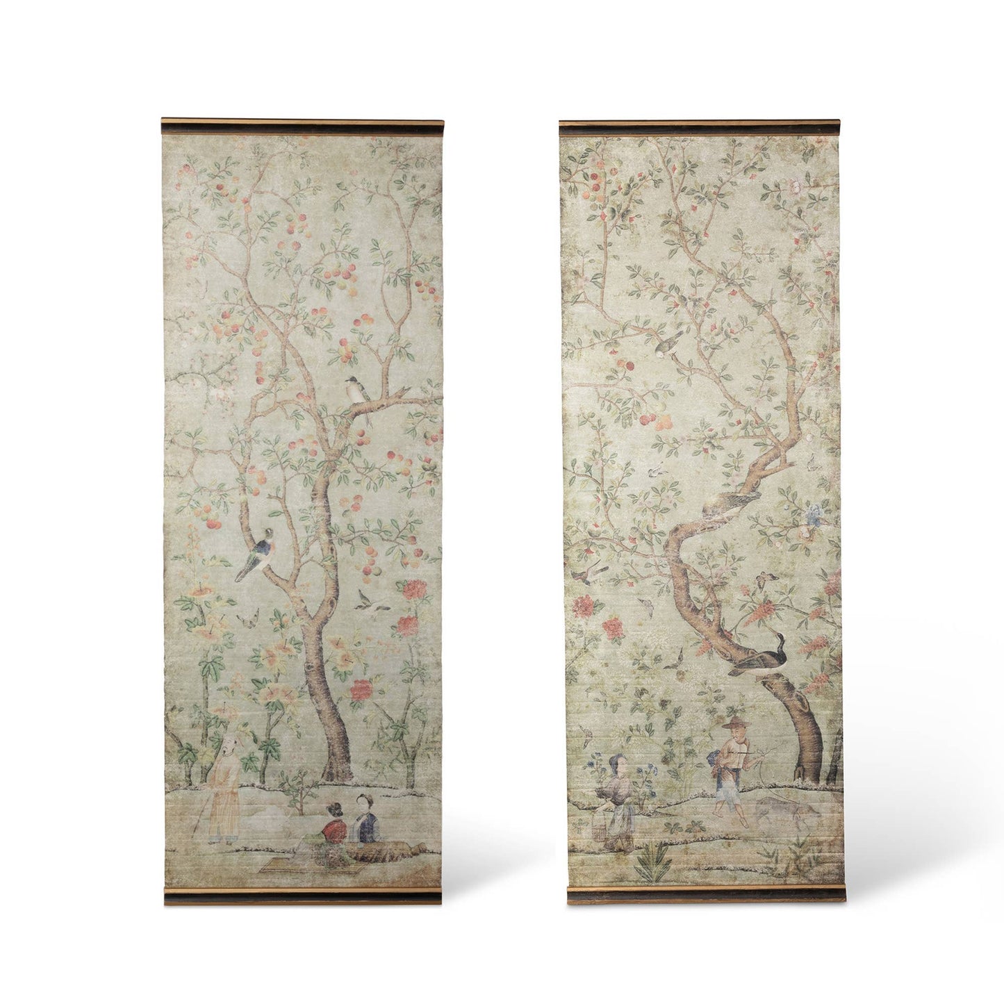 Chinoiserie Pattern Wall Hanging Pair