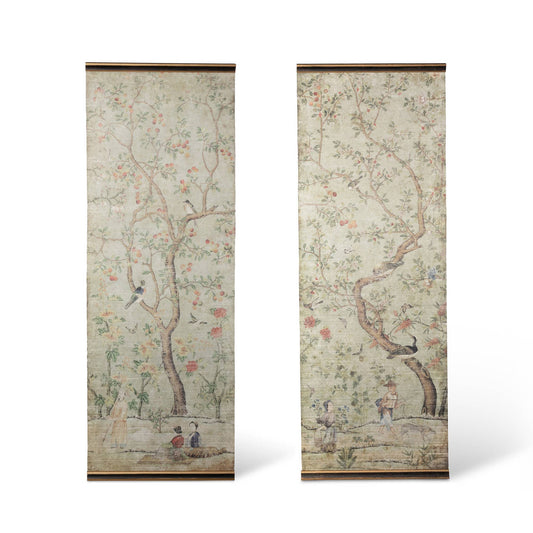 Chinoiserie Pattern Wall Hanging Pair