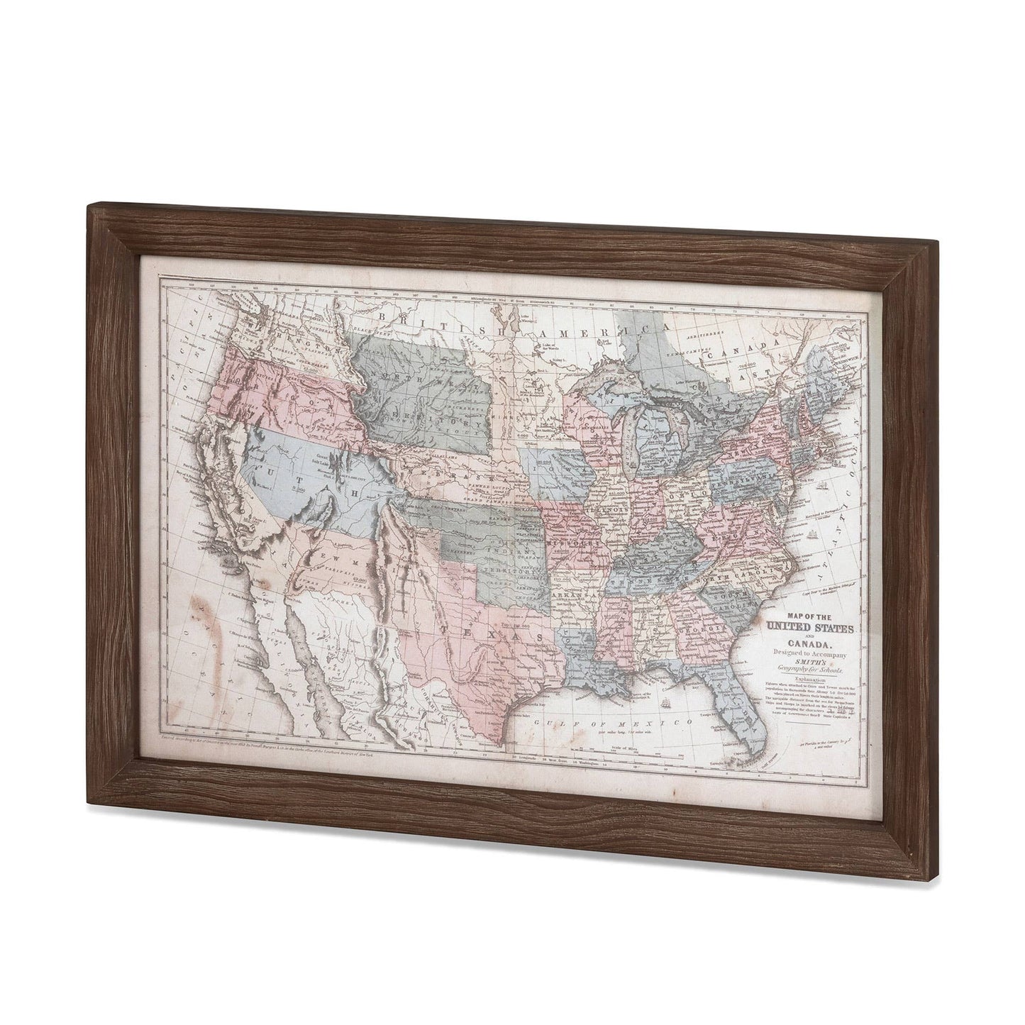 Vintage United States Framed Map