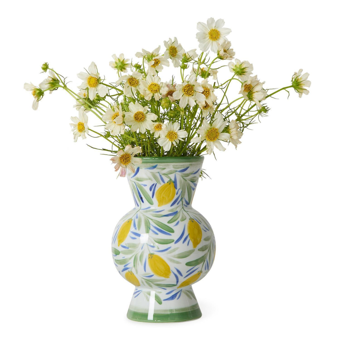 Hand-Painted Lemon Vase