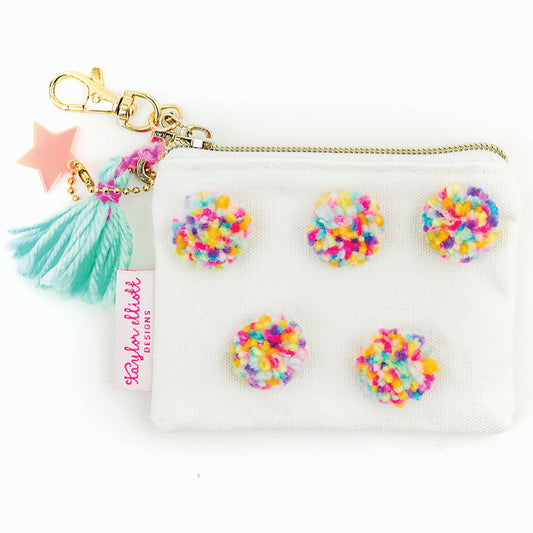 Mini Multi Pom Cardholder Keychain Pouch