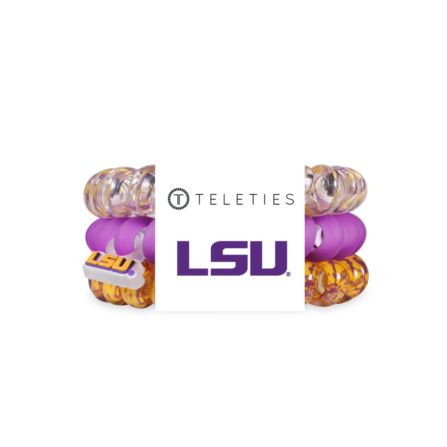 Spiral Hair Coils | Large | Geaux Tigers! Hair Ties