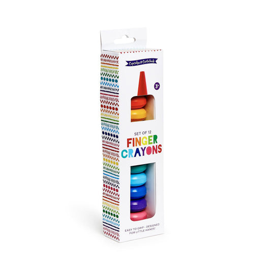 Rainbow Stack Finger Crayon Set in Gift Box Includes 12 Colors - Wax