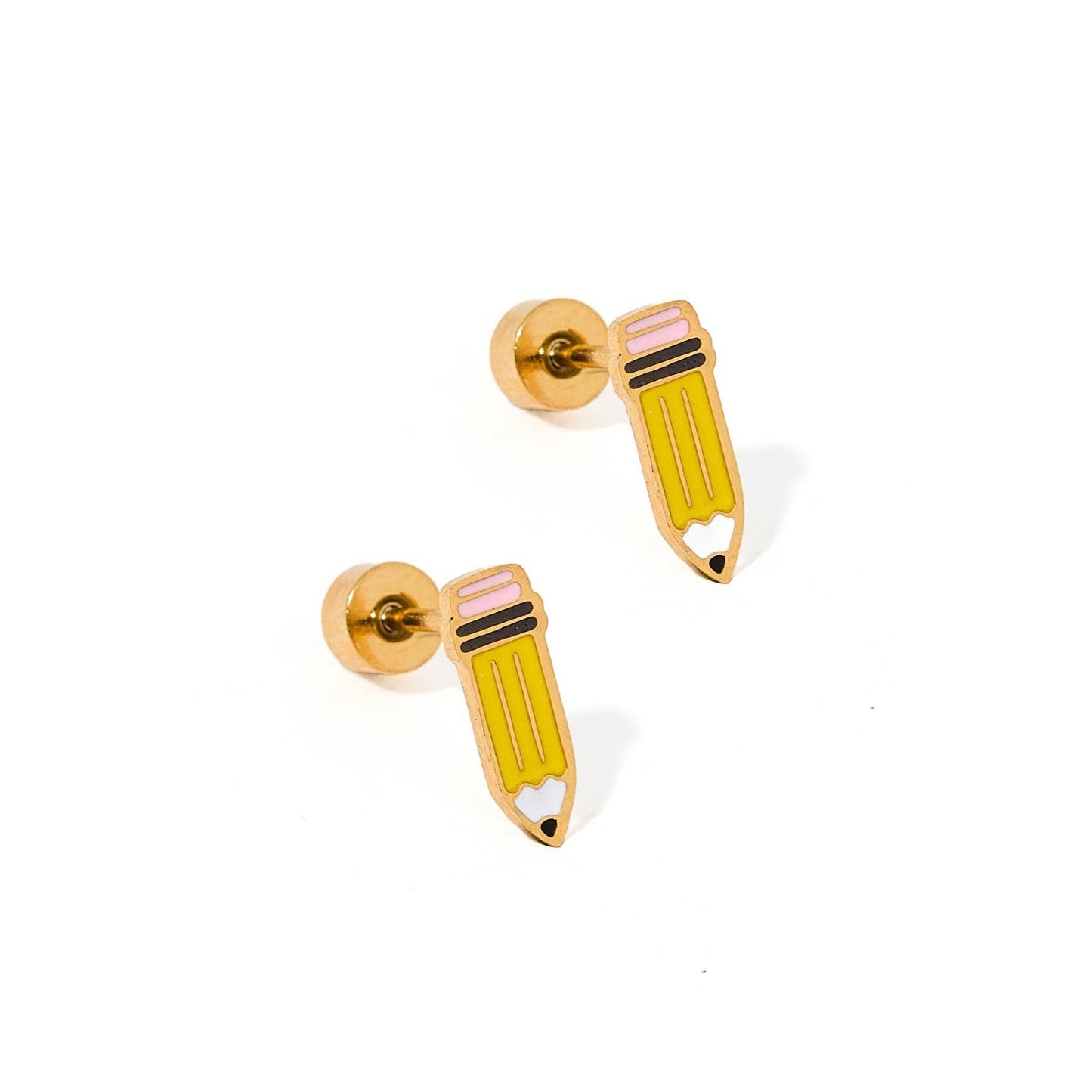 Screwback Stud Earrings - Pencil