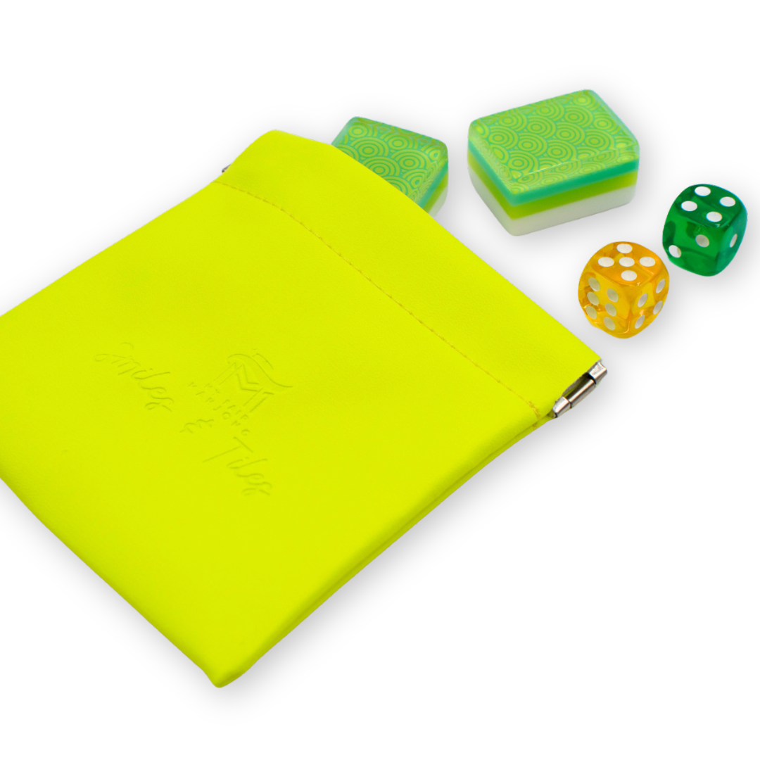 Coin, Dice, Extra Mahjong Tile Pouch  |  4x4" Bag