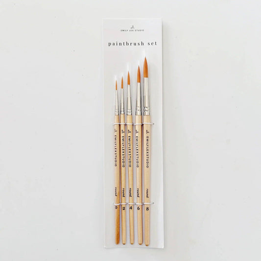 Watercolor Wood Paintbrush Set