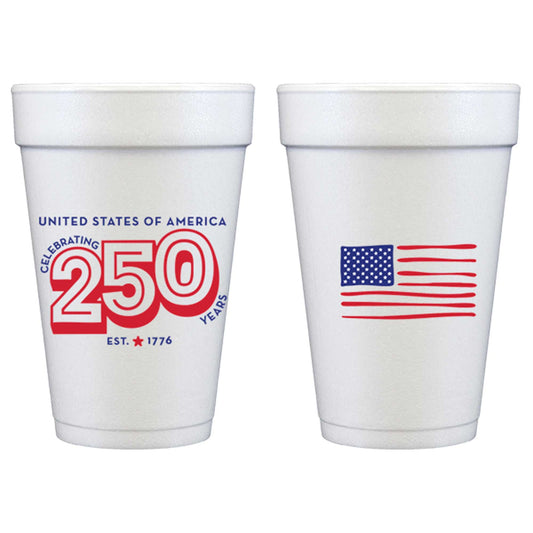 America USA 250th Foam Cup - 10 Pack