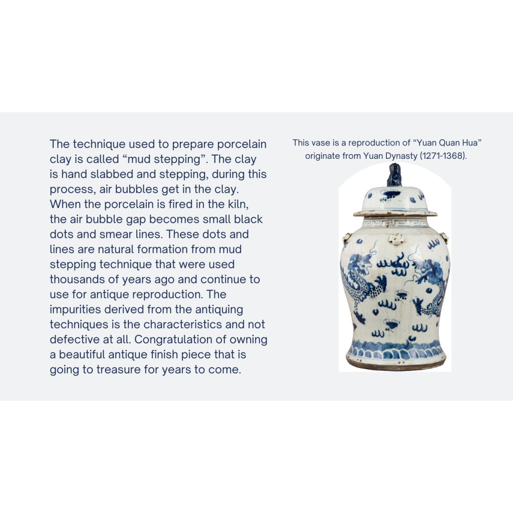 Blue & White Lidded Lion Jar
