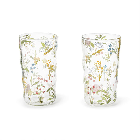 Garden Delight Tumbler Drinking Glass Unit (16 oz, hand wash only) - Glass
