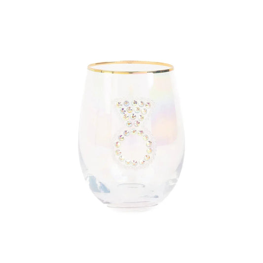 Rhinestone Ring Wine Glass