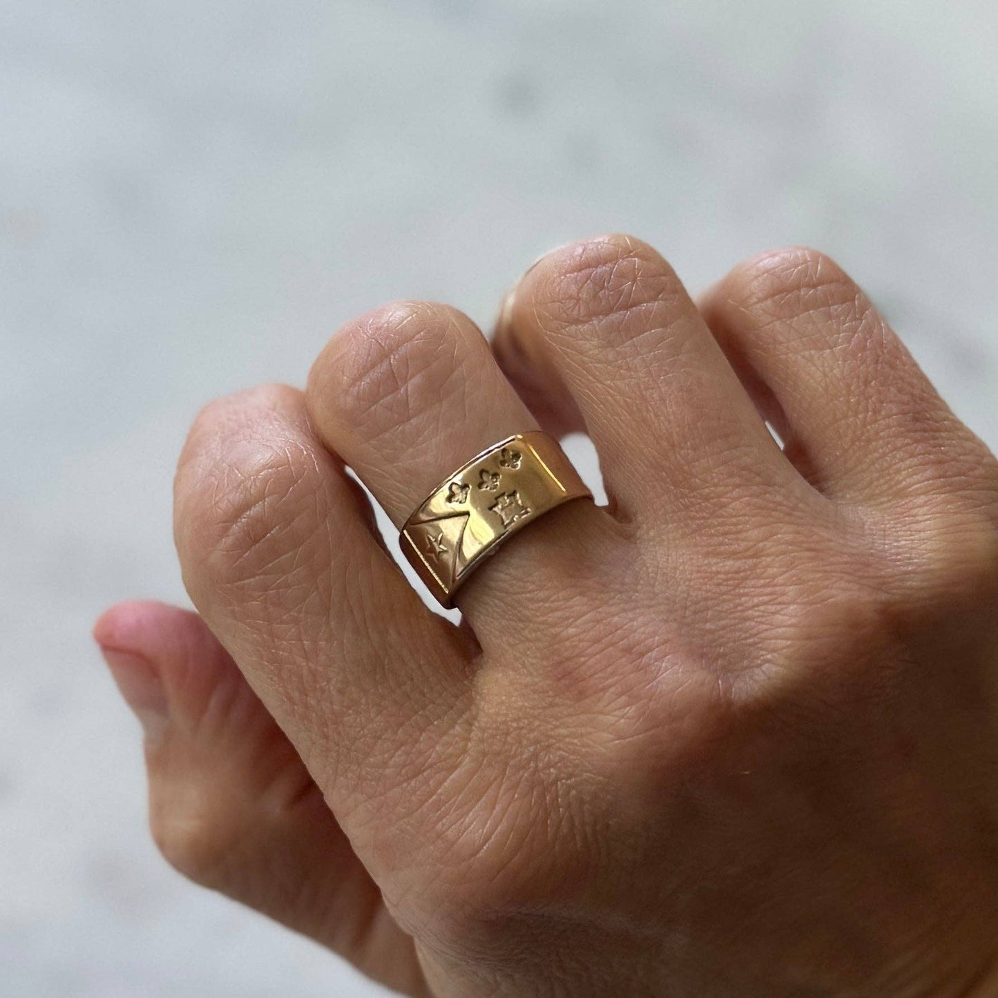 Acadian Flag Adjustable Ring