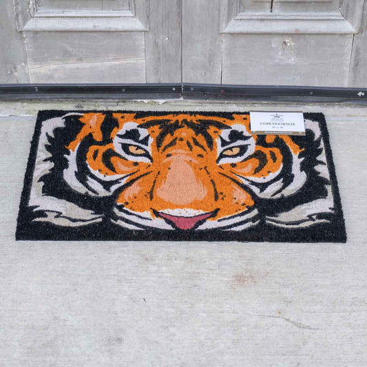 Eye of the Tiger Coir Doormat   Orange/Black   30x18
