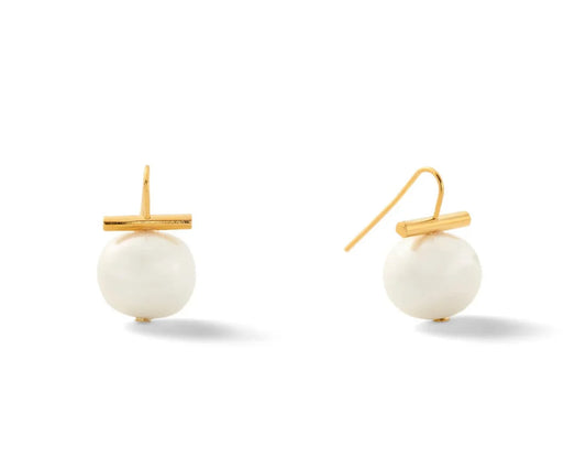 Medium Pebble Pearl Earring