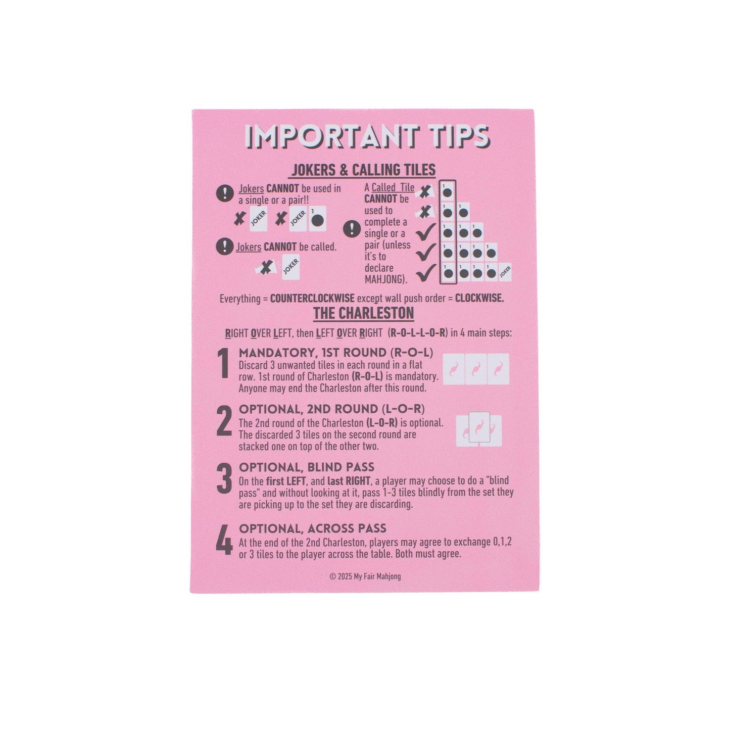 MAHJONG SHUFFLE CARD  |  Mahjong Is Series  |  Sized to Store with League Cards