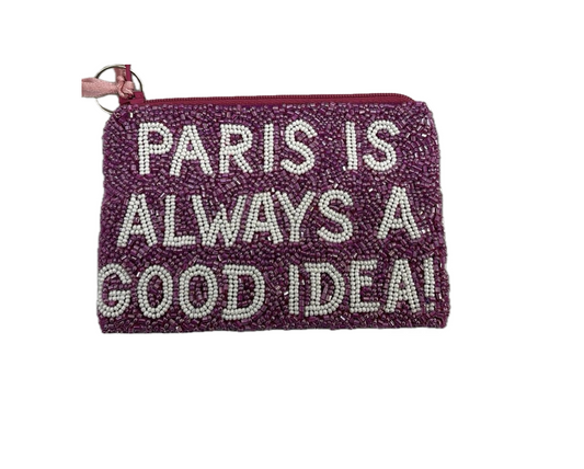 Paris Beaded Coin Purse