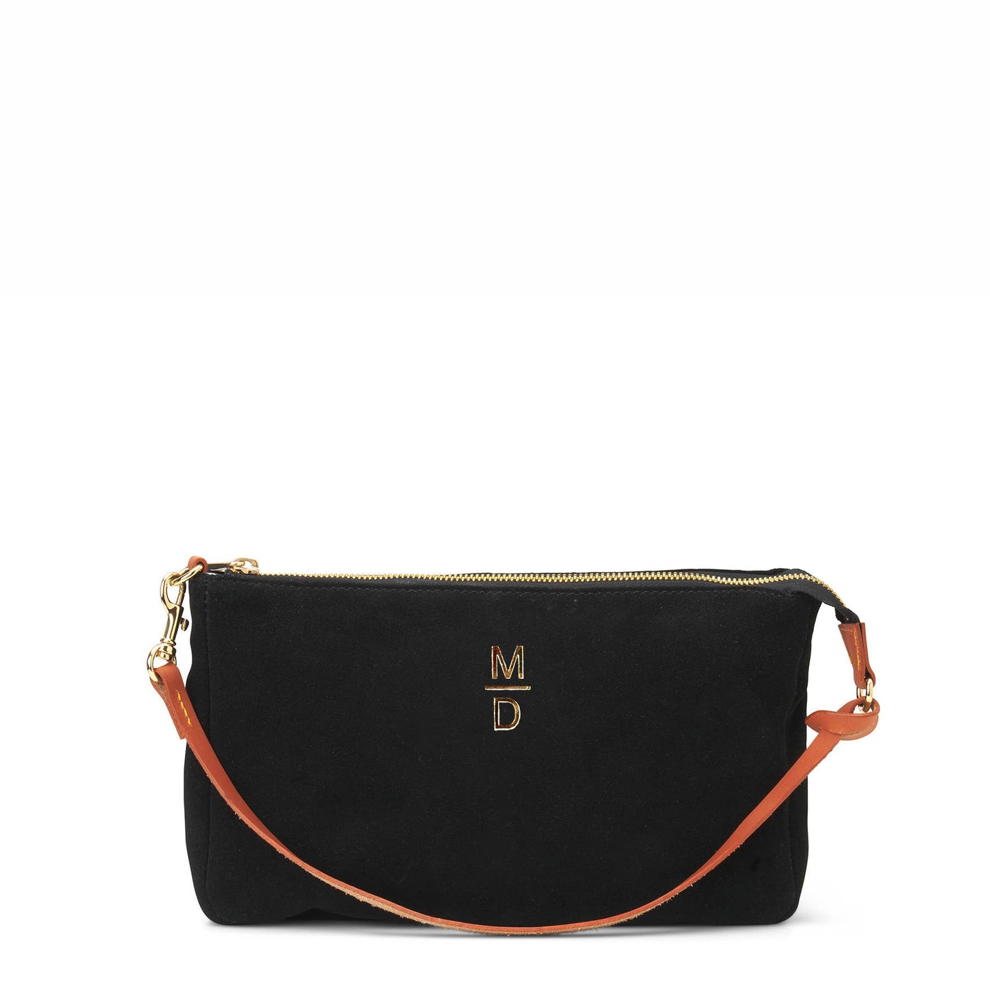 "Colette" Suede Shoulder Bag in Jet