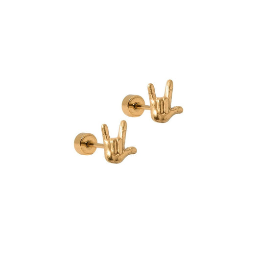 Screwback Stud Earrings - ILY Gold