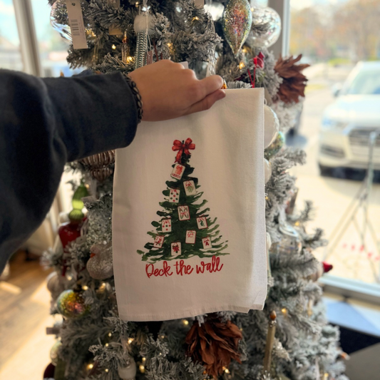 Mahjong Christmas Tea Towel