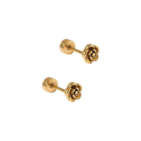 Screwback Stud Earrings - Rose Gold