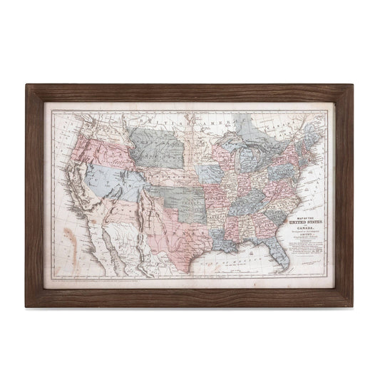 Vintage United States Framed Map
