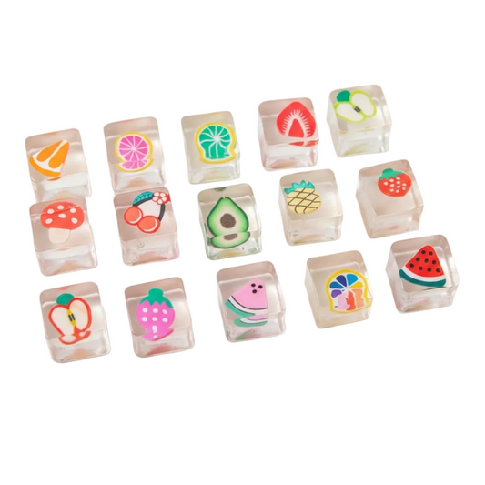 Assorted Fruit Ice Cube Squishy Toys