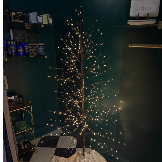 6' Warm White LED Brown Branch Tree