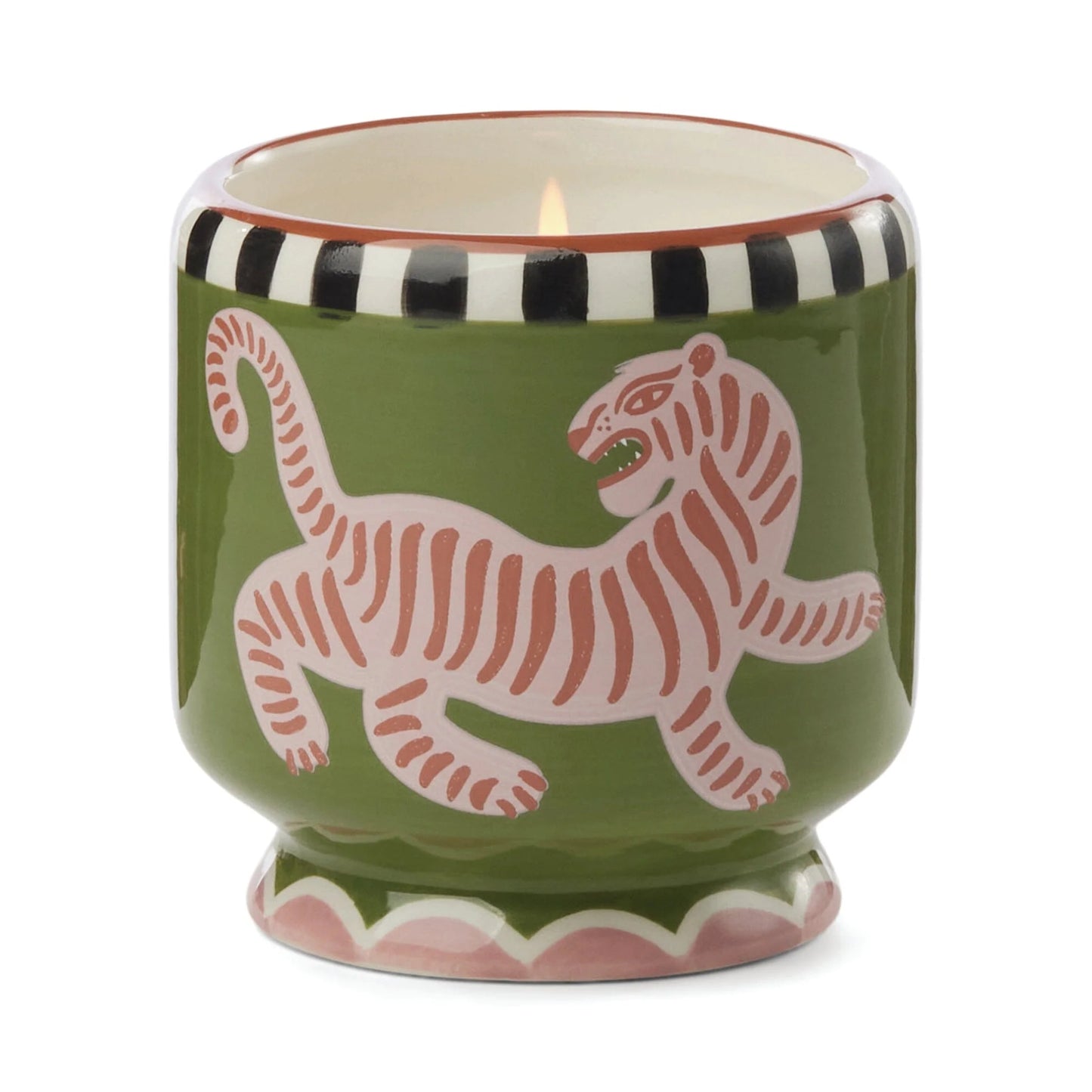 Handpainted "Tiger" Ceramic - Black Cedar & Fig Candle