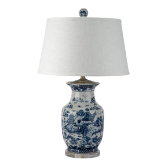 Blue Willow Lamp w/ Shade
