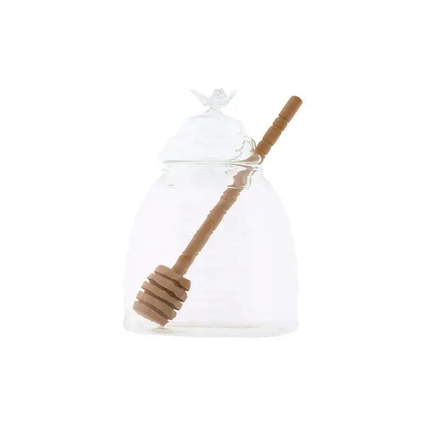 Glass Honey Jar with Wooden Dipper