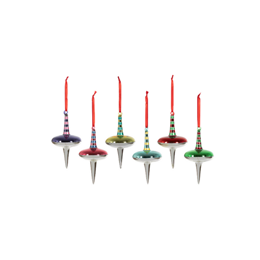 Retro Dual Spinner Glass Ornament