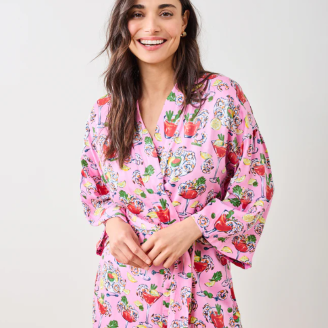 Shrimp Cocktail Satin Glam mini Robe S/M