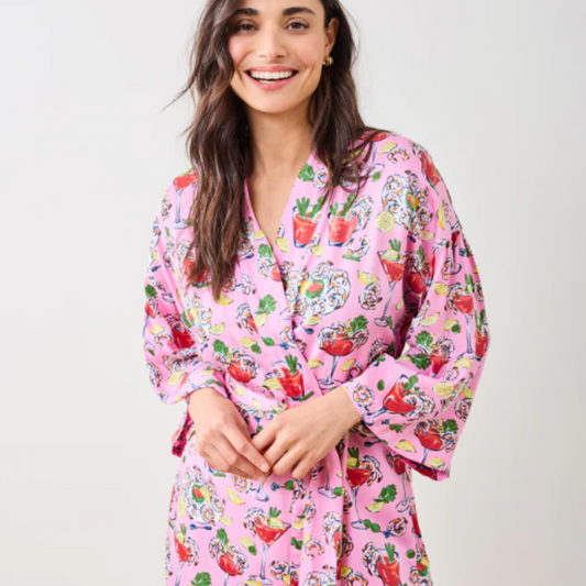 Shrimp Cocktail Satin Glam mini Robe S/M