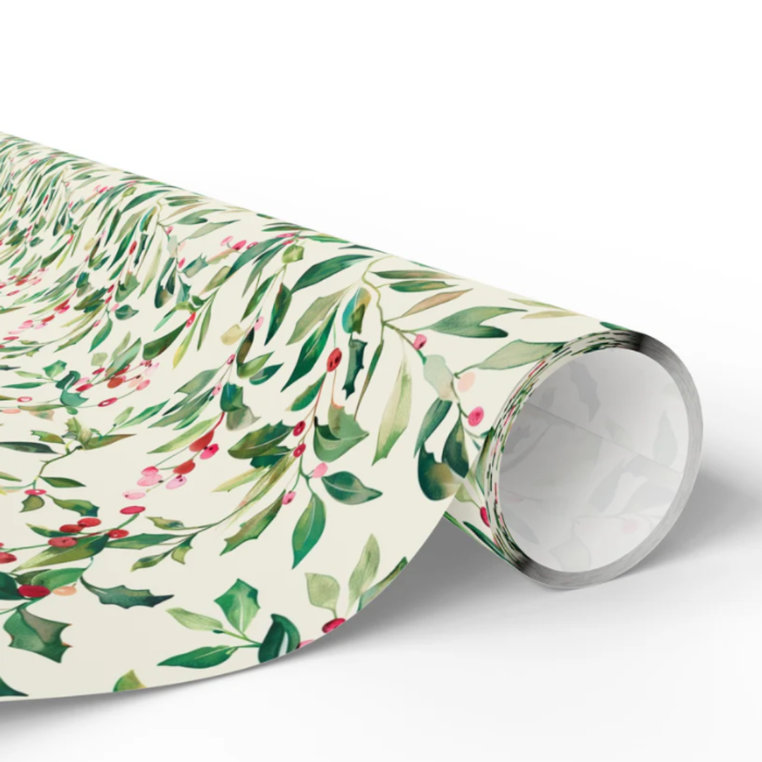 Merry and Holly Wrapping Paper