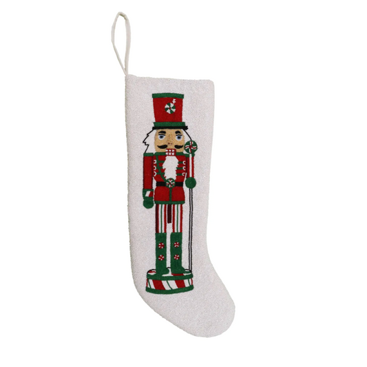 Hand Beaded Nutcracker Stocking