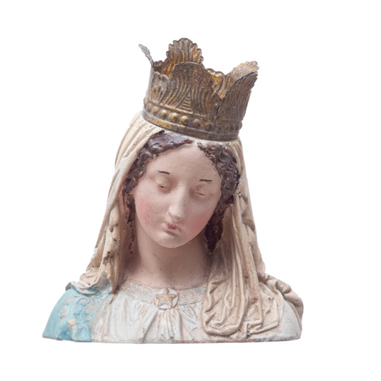 Hand-Painted Magnesia Virgin Mary Bust