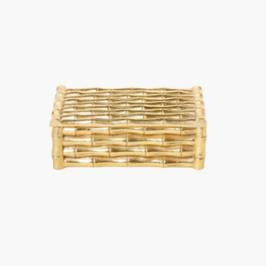 Gold Bamboo Box with Velvet Lining