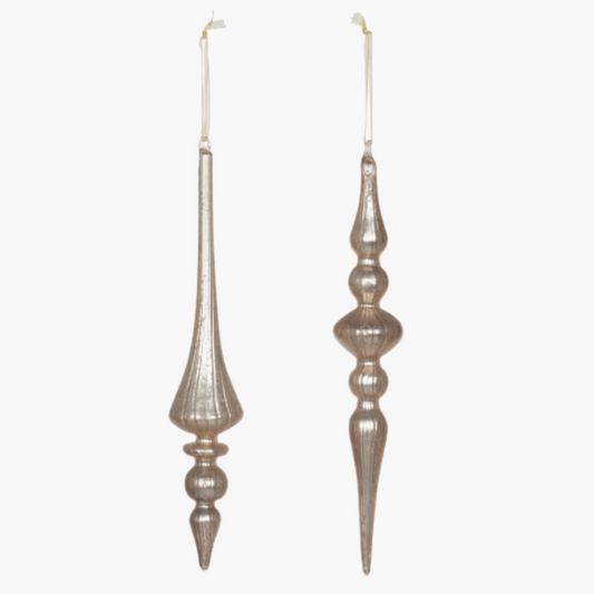 Elongated Mercury Glass Finial Ornament