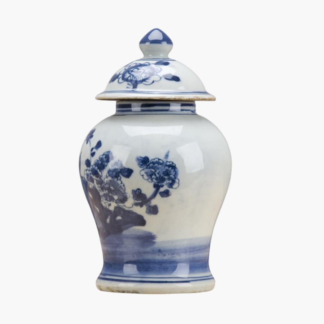 Blue & White Lidded Ginger Jar