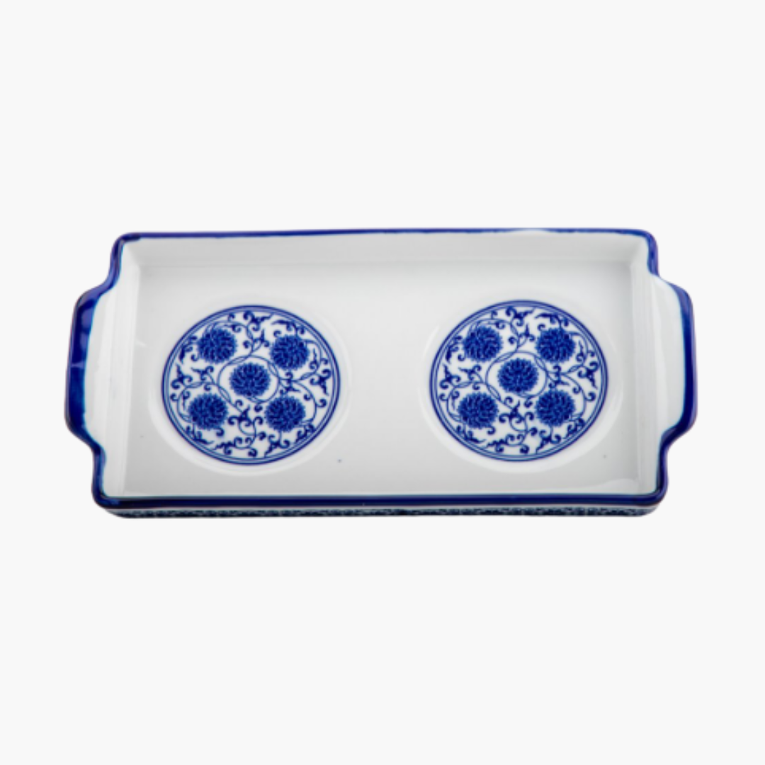 Rectangular Tray Blue And White