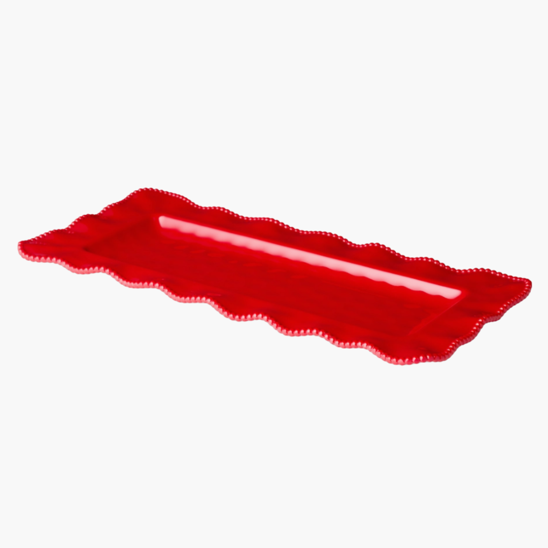 Perlette Red Melamine Rectangular Platter 19x9